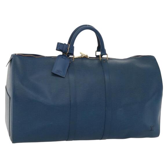 LOUIS VUITTON Epi Keepall 55 Boston Bag Toledo Blue M42955 - Picture 1 of 16